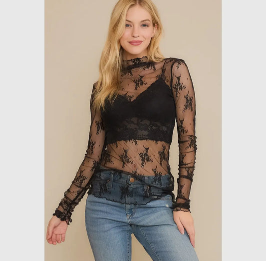 Black Mesh Top